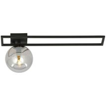 Lampada a Soffitto Imago, Acciaio verniciato a polvere, Vetro, Nero, Grigio, 50x21x18 cm