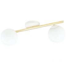 Lampada a Soffitto Splendi, Acciaio verniciato a polvere, Vetro, Bianco, Oro, 55x20x29 cm