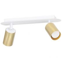 Lampada a Soffitto Zen, Acciaio verniciato a polvere, Bianco, 42x18x6 cm