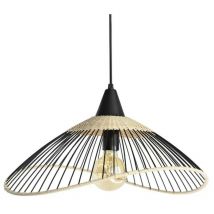 Lampada a sospensione 1x e27 rattan nero/naturale Kasteli, D.45 cm Seynave
