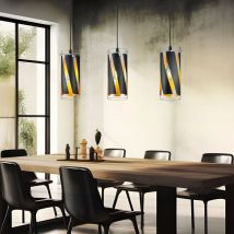 Lampada a sospensione a sospensione soggiorno sala da pranzo illuminazione plafoniera in vetro nero realtà luci R30900332