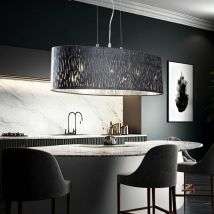 Lampada a sospensione a soffitto grigia illuminazione soggiorno lampada a sospensione in velluto argento in un set che include lampadine a led