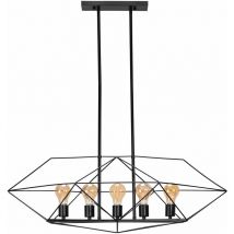 Lampada A Sospensione App1037-5cp Nero 5-Punti Luce E27 29x82x88cm