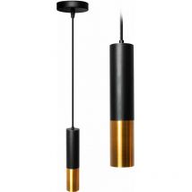 Lampada a sospensione APP469-1CP metallo nero oro tubo 1-PUNTI luce E27 6X6X30-120CM regolabile