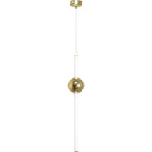 Lampada A Sospensione App476-Cp Lungo Bianco Oro Led 1-Punti Luce 12w 10x10x59-119cm Regolabile
