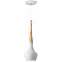 Lampada a sospensione APP937-1CP bianco tondo 1-PUNTI luce E27 15X15X45-105CM regolabile