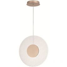 Lampada a sospensione led candy 45 cm in metallo Oro e vetro graniglia Trasparente