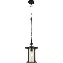 Sospensione Rustico-Country Pagoda Alluminio Nero Vetro Trasparente 1 Luce E27