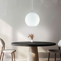 Lampada a sospensione di design da soffitto con sfera di vetro per sala da pranzo, lampada a sospensione in un set con lampadine a LED