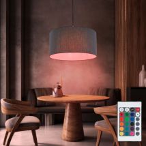 Lampada a sospensione dimmerabile con telecomando Lampada a sospensione a led lampada da tavolo da pranzo lampada a sospensione paralume in tessuto