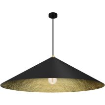 Lampada a sospensione Ø90cm 1xE27 – Elegante lampada da soffitto Fuji – Finitura nera con dettagli dorati – Design moderno e raffinato