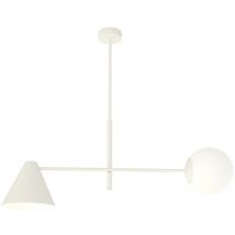 Lampada a Sospensione Hermes, Metallo, Plastica, Bianco, 70x60x16 cm