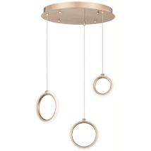 Lampada a sospensione in metallo verniciato 3 Luci oro a Led pinta 35 cm