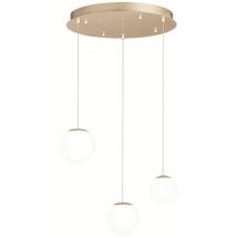 Lampada a sospensione 35 cm in metallo verniciato Oro santos 3 Luci Led