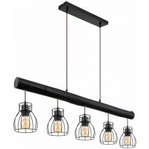 Etc-shop - Lampada a sospensione Lampada a sospensione con bastone di legno Lampada da tavolo da pranzo in legno vintage Lampada a sospensione con