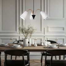 Lampada a sospensione lampada a pendolo illuminazione faretto a soffitto flessibile tessuto naturale luci Honsel 69363