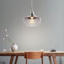 Lampada a sospensione lampada da soggiorno lampada da soggiorno lampada da sala da pranzo lampada da soffitto lampada da cucina, metallo vetro fumé