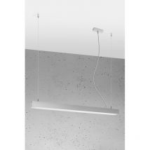 Sollux - Sospensione a barra lineare dritta a led 95 cm integrata grigio chiaro 3000K Lámpara colgante de barra recta lineal led integrada de 95 cm