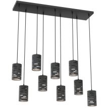 Lampada a Sospensione Tank, Metallo, Plastica, Nero, 92x22x140 cm