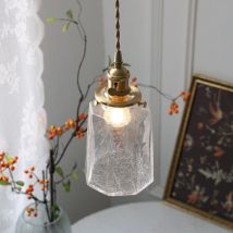 Wottes - Lampada a Sospensione Moderna Nordico Luce a Soffitto Vetro Cubo Plafoniera Decorata Interna - d