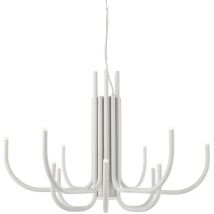 Ondaluce - Lampada a sospensione nouveau D78 cm a 12 luci led in metallo verniciato bianco