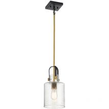Applique Industrial Nordico Kitner Acciaio Ottone Vetro 1 Luce E27