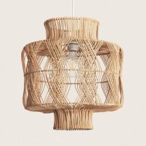 Lampada a Sospensione Rattan Oia Tessuto Bianco