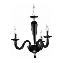 Lampada a sospensione ravel 3 luci in vetro lavorato a mano 60 cm nero