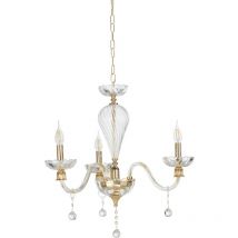 Lampada a sospensione D65 cm roxanne in vetro soffiato lavorato a mano 3 luci