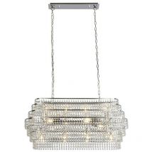 Lampada a sospensione Searchlight Rene a 12 luci con cristalli pendenti - Chrome