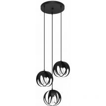 Lampada a sospensione sfera nera Lampada a sospensione sfera nera Lampade soggiorno sospensione moderna, acciaio, 3x E27, DxH 30x117 cm