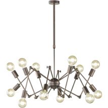 Wofi - Lampada a sospensione soggiorno Industrial Sputnik lampadario lampada da soffitto vintage retrò, metallo, attacco 12x E27, DxH 95x109 cm