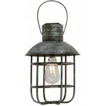 Lampada a sospensione solare a led da giardino con gabbia per lanterna appesa al di fuori del balcone lampada antico nero