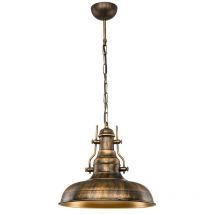 Lampada a sospensione stile industriale oro antichizzato Tarus MDL4468