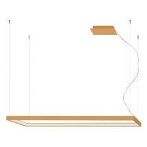 Greenice - Sollux Lighting Tuula Plafoniera a sospensione rettangolare a led integrata, oro, 4000K, 8096lm