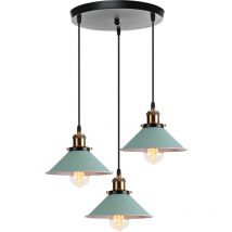 Lampada a Sospensione, Vintage Lampadario da Soffitto con Ø22cm Paralume in Ferro, Illuminazione in Industriale Stile E27 per Cucina Camera da Letto