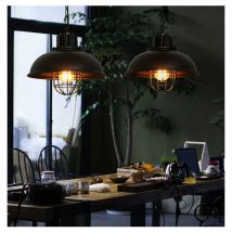 Axhup - Lampada a Sospensione, Vintage Luce da Soffitto con Ø33cm Paralume in Ferro, Industriale Stile Illuminazione Supporto Edison E27 per