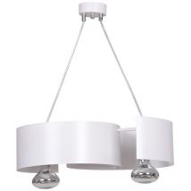 Lampada a Sospensione Vixon, Acciaio verniciato a polvere, Bianco, 44x100x20 cm