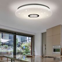 Nino - Lampada da camera da letto plafoniera soggiorno plafoniera cielo stellato, dimmerabile, bianco, 1x led 23W 1900Lm 3000K, PxH 60x10cm Lighten