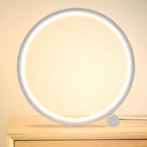 Vtizikl Lampe De Chevet Led Lampe De Table Tactile Dimmable,lumiere Chevet 3 Couleurs 10 Luminosite Design Circulaire Moderne, Materiel En Metal, 