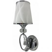 Lampada da comodino a parete lume a muro applique moderno lumetto abat jour con pendoli in vetro argento