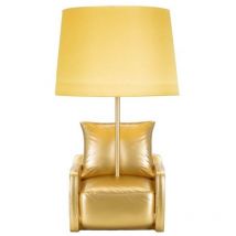 Lampada da comodino in resina dorata a forma di poltrona – Design vintage anni '70 – Ø 26 cm x 46 cm – Charme1921