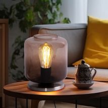 Lampada da comodino retrò faretti in vetro lampada da lettura marrone illuminazione soggiorno Briloner 7011-014