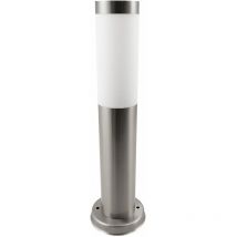 Lampada da esterno, argento, lampada da terra, segnapasso, resistente alle intemperie, lampada da terrazza, acciaio inossidabile, 1x E27, PxH 7,6x45cm