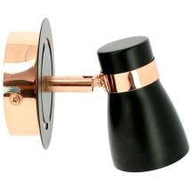 Lampada da parete hampton 1 Spot GU10 Nero Opaco - Oro Rosa