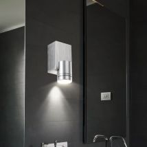 Lampada da parete in alluminio, moderna lampada da parete per corridoio, spazzolata, led 1W 80Lm bianco caldo, LxPxA 4,5 x 4 x 8,3 cm