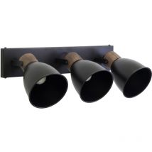 Lampada da parete in legno di mango e metallo 3 lampade