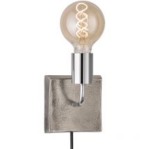 Lampada da parete lampada da parete cromata lampada da lettura moderna lampada da letto camera da letto, interruttore a cavo, metallo nichel antico,