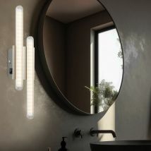 Lampada da parete lampada da parete lampada da corridoio lampada da soggiorno con aste in metallo, 2 fiamme argento cromato, led 4W 260Lm, bianco