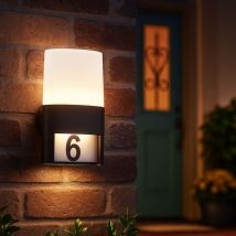 Lampada da parete lampada da parete per esterni numero civico luce per esterni IP54, lampada da parete per casa patio giardino, metallo nero, led